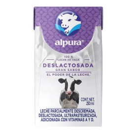 Leche Alpura deslactosada 24 pz de 200 mL
