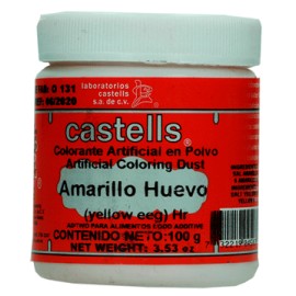 Color amarillo huevo polvo Castells Bote de 100 g