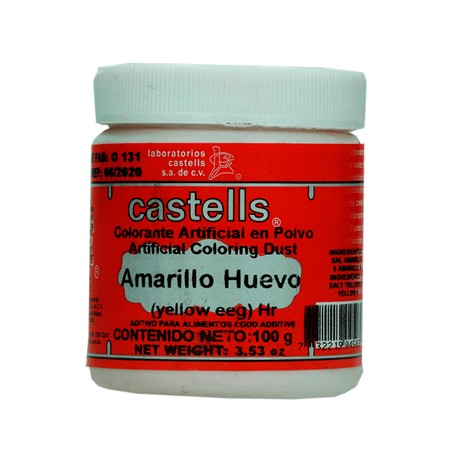 Color amarillo huevo polvo Castells Bote de 100 g