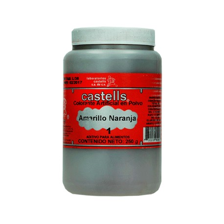 Color amarillo naranja carne pastor Castells Bote de 250 g