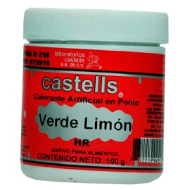 Color verde limon polvo Castells Bote de 100 g