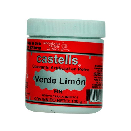 Color verde limon polvo Castells Bote de 100 g