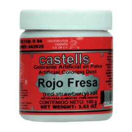 Color rojo fresa polvo Castells Bote de 100 g