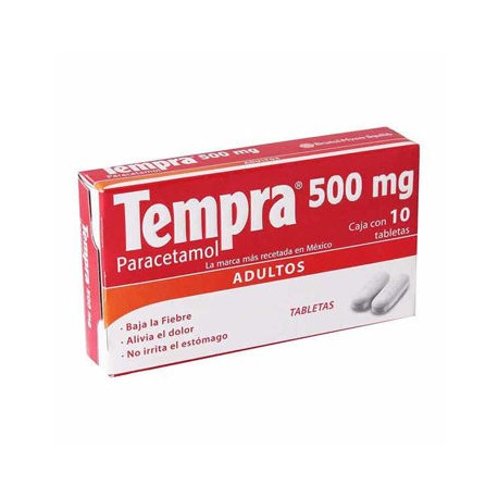 Paracetamol con 10 tabletas de 500 Mg