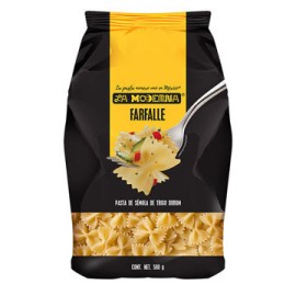 Pasta Farfalle Moderna 10 de 500 g (Moño Grande) Bolsa negra
