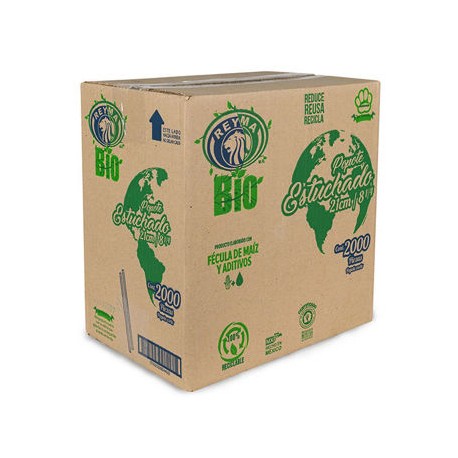 Popote Biodegradable Reyma Estuchado 21 cm 4/500 pz