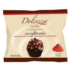 REMATE Chispas de chocolate Rojas Dolcezza 500g (IEPS inc.)