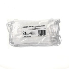 Cubrebocas Blanco Algodon LAVABLE Paquete CHICO 10 pz Chef & Hotel