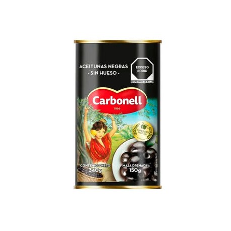 Aceituna Negra Sin Hueso Carbonell 340g