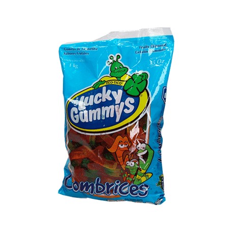 Dulce gusano lombrices Lucky Gummys Bolsa de 1 Kg (IEPS inc.)