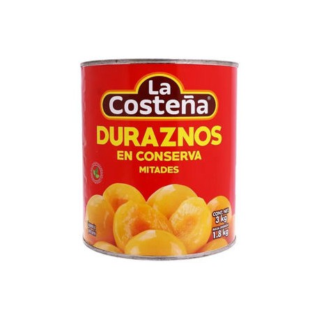 Durazno en mitades  La Costeña 3 Kg lata