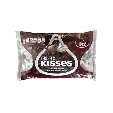 Chocolate kisses gotita plateada leche Hersheys Bolsa de 850 g (IEPS inc.)