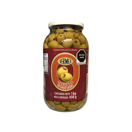 Aceituna Verde Deshuesada VERMEX/LORETO  Frasco 900 g