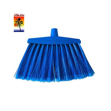 Escoba Abanico Delta color azul para area de produccion Palma de Oro Sin baston