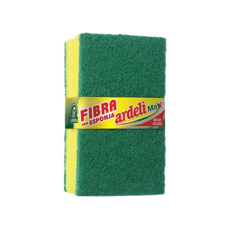 Fibra verde con esponja Ardeli con 2 piezas