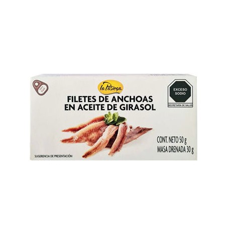 Filetes de Anchoas Pelazza 50 g en aceite de Girasol Verde caja