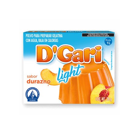 Gelatina Durazno LIGHT DGari 24 de 20 g