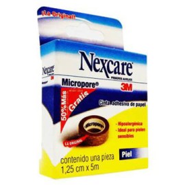 Cinta adhesiva color piel 1.25 cm x 5 m Nexcare Micropore 1pg