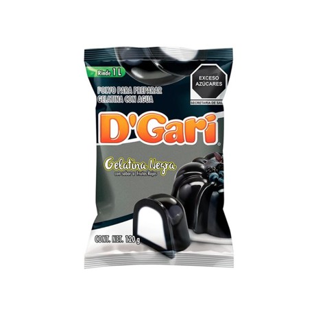 Gelatina Negra sabor Frutos Rojos DGari 120 g