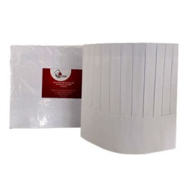 Gorro alto 25 cm para Chef con 25 Pz Plisado de papel resistente