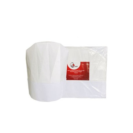 Gorro ovalado alto 25cm para Chef 10 Pz  plisado