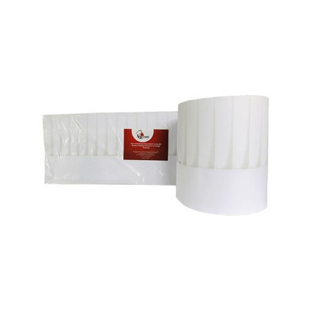 Gorro 21 cm para Chef alto 10pz Sombreado plisado