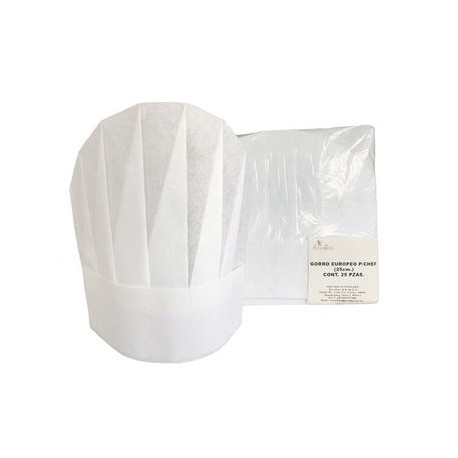 Gorro para Chef Ovalado Tipo Europeo con 25 Pz Escoffier